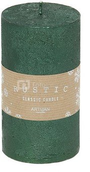 Žvakė Rustic metalizuota žalia 7x11,5 cm ART