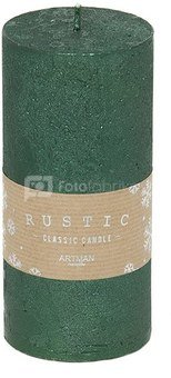 Žvakė Rustic metalizuota žalia 7x15 cm ART
