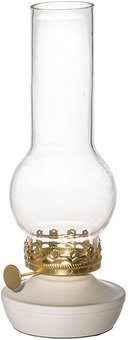 Žvakidė metalinė, stiklinė, balta spalva 11x11x28 cm Oili 4Living 627411