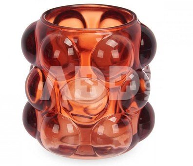 Žvakidė stiklinė 8,5x8,5x9 cm raudonos spalvos Giftdecor 93704