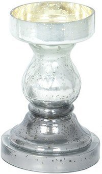 Žvakidė stiklinė pilkos spalvos 16.5 cm SAVEX