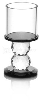 Žvakidė stiklinė su krištolo kojele h 14,5 cm HR16096