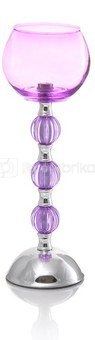 Žvakidė stiklinė violetinė HR16206 SAVEX