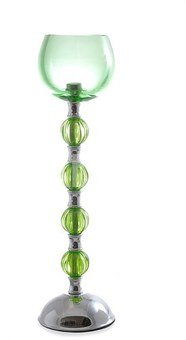 Žvakidė stiklinė žalia h 34 cm YM1426-1