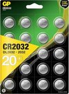1x20 GP CR 2032 Lithium 3V 20 Stück Knopfzellen 0602032C20