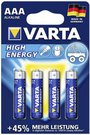 1x4 Varta High Energy Micro AAA LR 03 German
