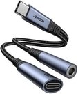 2-in-1 Audio adapter Joyroom SY-C02 Type-C to 3.5mm + Type-C (black)