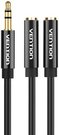 2x 3.5mm Male to 4-Pole Female 3.5mm Audio Cable 0.3m Vention BBTBY Black