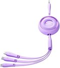 3in1 Joyroom Colorful USB to USB-C/Lightning/Micro USB cable 3.5A, 1m (purple)