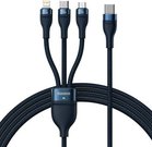 3in1 USB cable Baseus Flash Series 2, USB-C + micro USB + Lightning, 100W, 1.5m (blue)