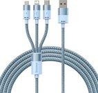 3in1 USB cable Baseus StarSpeed Series, USB-C + Micro + Lightning 3,5A, 1.2m (Blue)