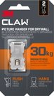 3M CLAW HOOK FOR DRYWALL, HOLD 30 KG, 2 HOOKS