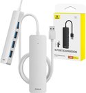 4in1 Hub Baseus UltraJoy Lite USB-A to USB 3.0 1m (white)