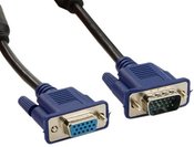 4world Extension cable D-Sub15 SVGA | M / F | 10m | ferrite | black