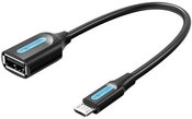 Adapter Micro-USB 2.0 M to F USB-A OTG Vention CCUBB 0.15m (Black)