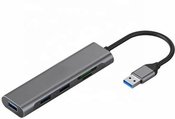 Adapteris USB 3.0 - 3 x USB 3.0, HDMI, SD, TF