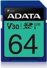 ADATA Premier Pro UHS-I SDXC, 64 GB, Flash memory class 10, U3, V30, 80 MB/s, 100 MB/s