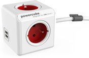 Allocacoc PowerCube Extended USB Red 1,5m cable (FR)