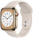 Apple Watch 8 GPS + Cellular 41mm Stainless Steel Sport Band, gold/starlight (MNJC3EL/A)