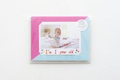 Photo message card for instax WIDE, light blue/pink