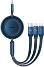 Baseus Bright Mirror 4, USB-C 3-in-1 cable for micro USB / USB-C / Lightning 100W / 3.5A 1.1m (Blue)