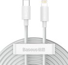 Baseus Simple Wisdom Data Cable Kit USB-C to Lightning PD 20W (2PCS/Set) 1.5m White
