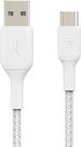 Belkin USB-C/USB-A Cable 1m braided, white CAB002bt1MWH