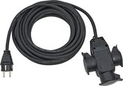 Brennenstuhl Extension Cable w. 3-way Rubber Coupling IP 44 10m