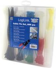 Cable Tie Set, 600pcs., 5 lengths, 1 x cable cutter Logilink