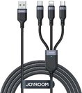 Cable USB Multi-Use Joyroom S-1T3018A18 3w1 / 3,5A / 0,3m (black)