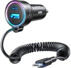 Car charger Joyroom JR-CL07, 3-in-1, 1x USB + 1x PD, 55W + Type-C cable (black)