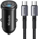 Car Charger McDodo CC-7493 65W With Mini White USB-C Cable With E-mark Chip 1m 100W (black)