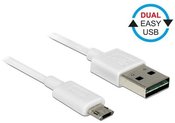 Delock Cable Micro USB AM-BM DUAL EASY-USB 2m White