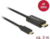 Delock Cable USB-C(M)->HDMI(M) 3M black (DISPLAYPORT ALTERNATE MODE)