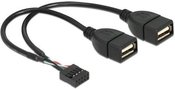 Delock Cable USB PIN HEADER(M) 10 PIN-2x USB-A(F) 2.0