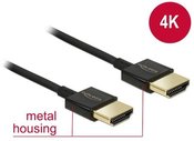 Delock HDMI-HDMI High Speed Ethernet Cable 4K 3D Slim 3m black