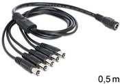 Delock Power cable D C 5.5X2.1MM(F) 5x DC(M) 0.5 m