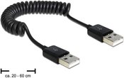 Delock USB 2.0 Cable AM-AM Coiled 20-60cm