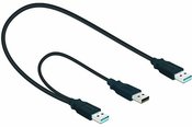 Delock USB 3.0 Cable AM(M)+AM(M ) Power->AM(M) 60cm