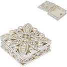 Dėžutė metalinė puošta kristalais ir perlais 15173