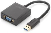 Digitus Adapter graphic USB 3.0 to VGA FHD on USB 3.0, aluminum, black