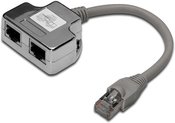 Digitus CAT 5e patch cable adapter, 2x CAT 5e, shielded  DN-93904 Black, RJ45 socket to RJ45 plug, 0.19 m