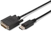 Digitus Adapter DisplayPort cable with snap 1080p 60Hz FHD Type DP / DVI-D (24 + 1) M / M 3m