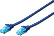 DIGITUS CAT 5e U-UTP patch cord, PVC AWG 26/7, length 1 m, color blue