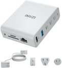 Dokovací stanice / síťová nabíječka INVZI GanHub 100W, 9v1 (bílá)
