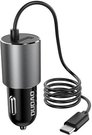 Dudao R5ProT 1x USB car charger, 3.4A + USB-C cable (gray)