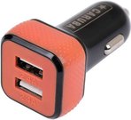 Caruba Duo USB Car charger  4.8 amp Zwart/Rood