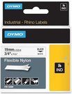 Dymo Rhino Flexible Nylon Tape 19 mm x 3,5 m black to white