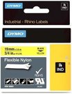 Dymo Rhino Flexible Nylon Tape 19 mm x 3,5 m black to yellow