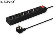 Elmak Power strip with anti-surge protection 6 outlets with ground wire, 5m Savio LZ-04